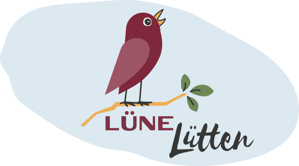 LüneLütten Logo (Roter Vogel auf einem Ast)